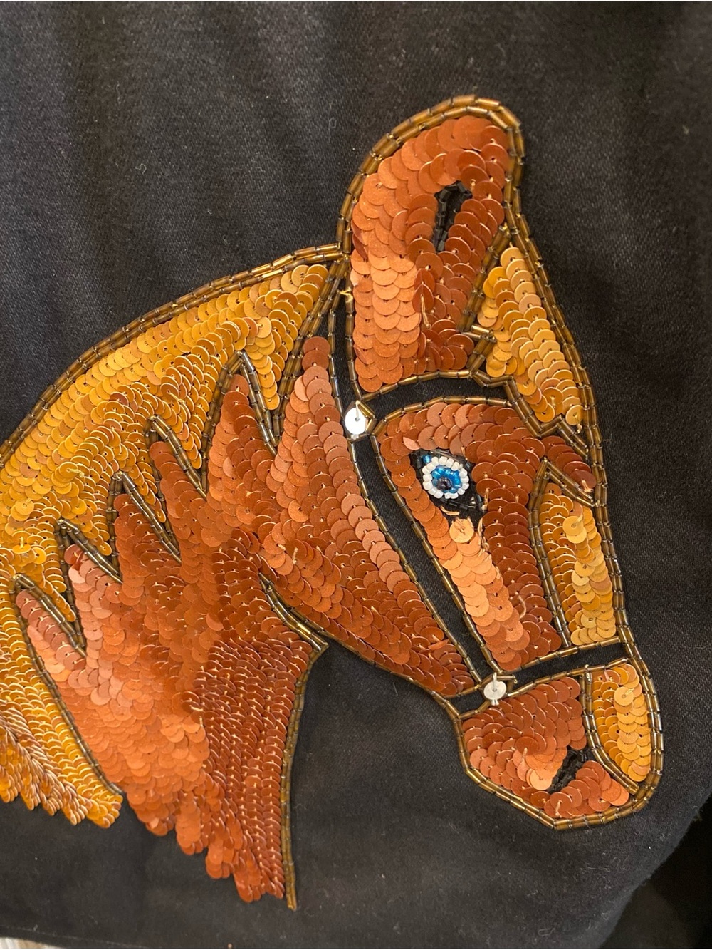Vintage Modi Denim Womens Black Sequin Horse Western Wear Rodeo Jean Jacket - Picture 6 of 11